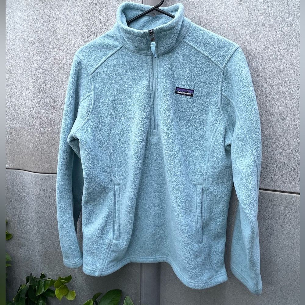 Patagonia Classic Synchill Marsupial Light Blue Pullover Women’s Sweater Sz L